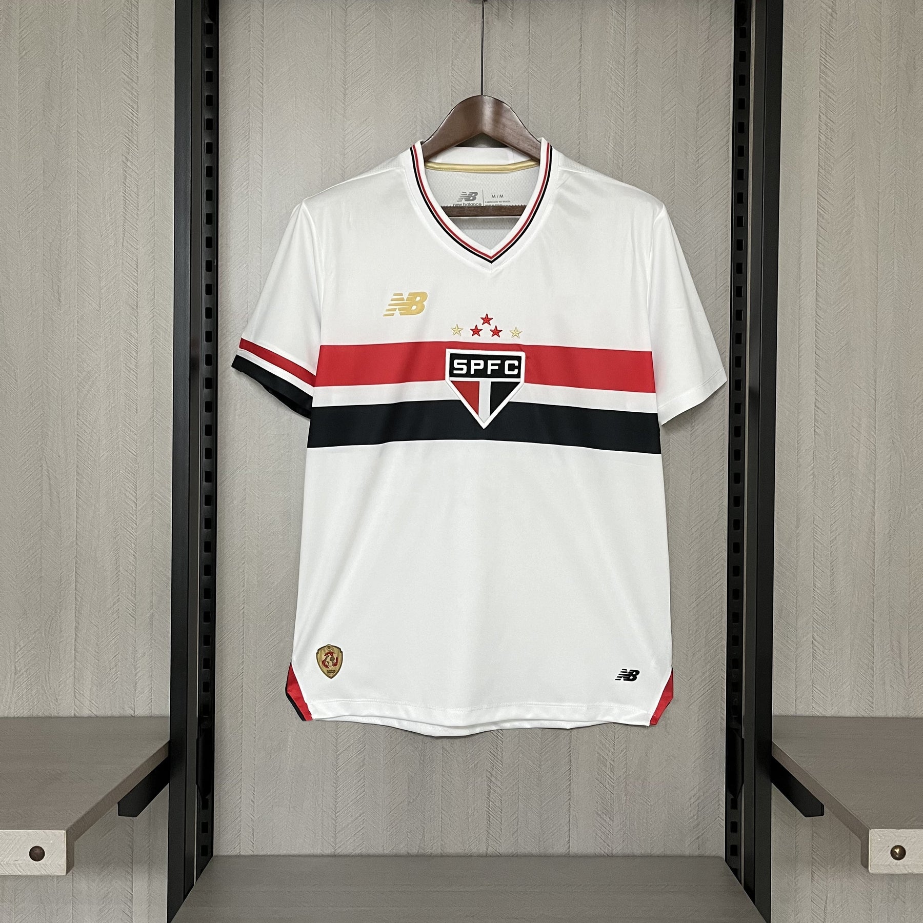 Camisa São Paulo 25/26 Casa New Balance Masculina - Branco+Vermelho