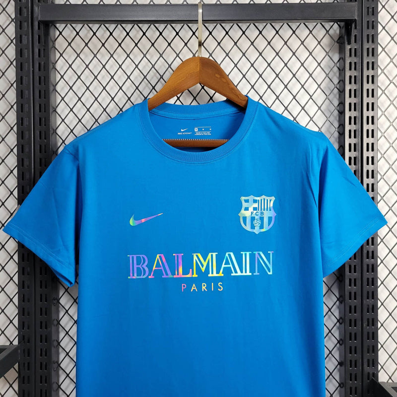 Camisa Barcelona x Balmain 24/25 s/n° Torcedor Masculino - Azul