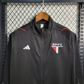 Blusa São Paulo Treino Ziper inteiro 23/24 - Preto